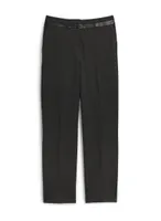 Contrast Trim Straight Leg Pants