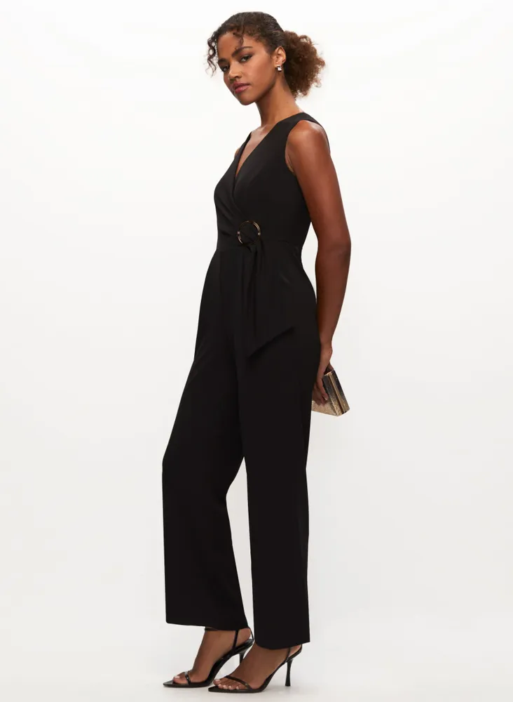 Crossover Wide Leg Jumpsuit