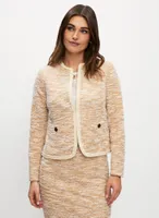 Collarless Bouclé Jacket