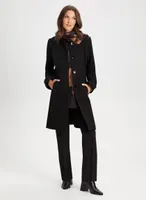 Stretch Wool Blend Coat