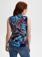 Paisley Print Sleeveless Blouse