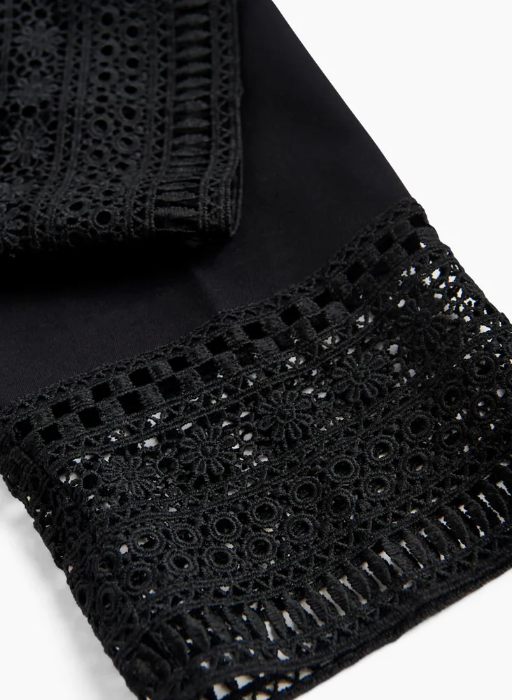 Lace Detail Pull-On Pants