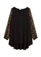 Animal Print Sleeve Top