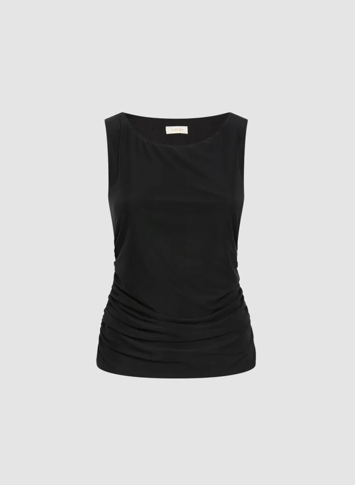 Shirring Detail Sleeveless Top