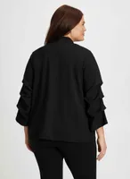 Tiered Sleeve Open Front Top