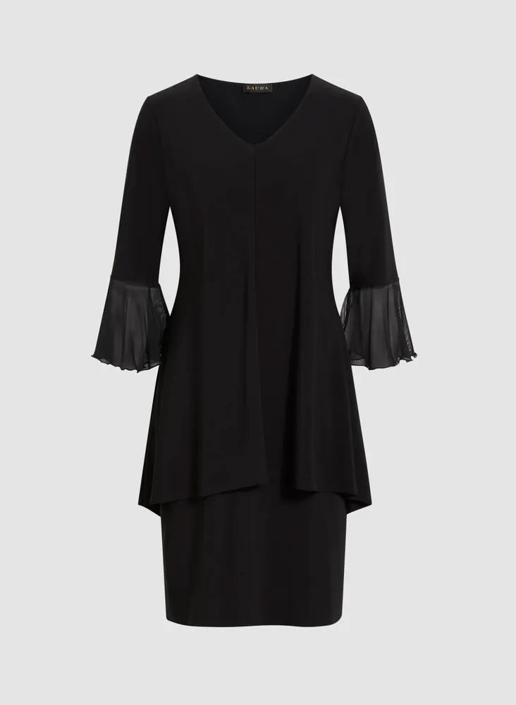 Flounce Sleeve Layered Dress