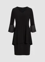 Flounce Sleeve Layered Dress