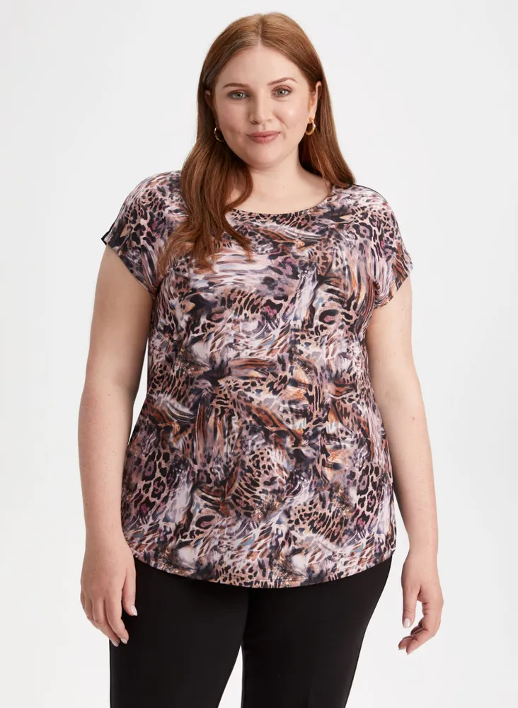 Abstract Animal Print Top