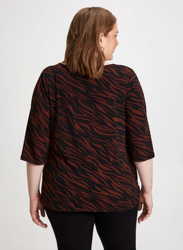 Zebra Print Dolman Sleeve Top