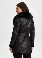 Laura Petites Faux Fur Detail Coat