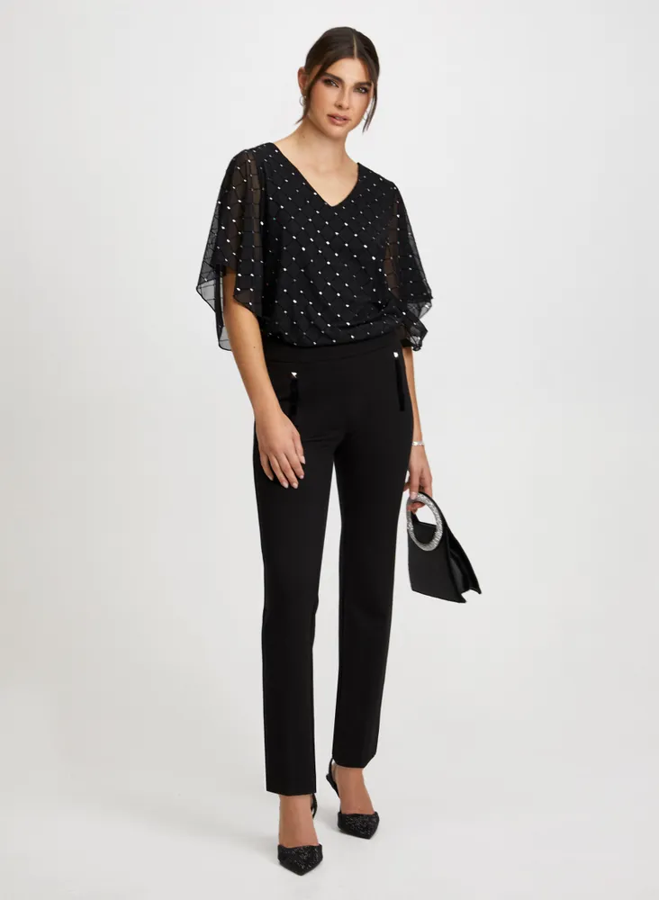 Diamond Motif Sequin Top