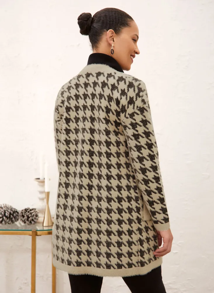 Houndstooth Tunic Cardigan