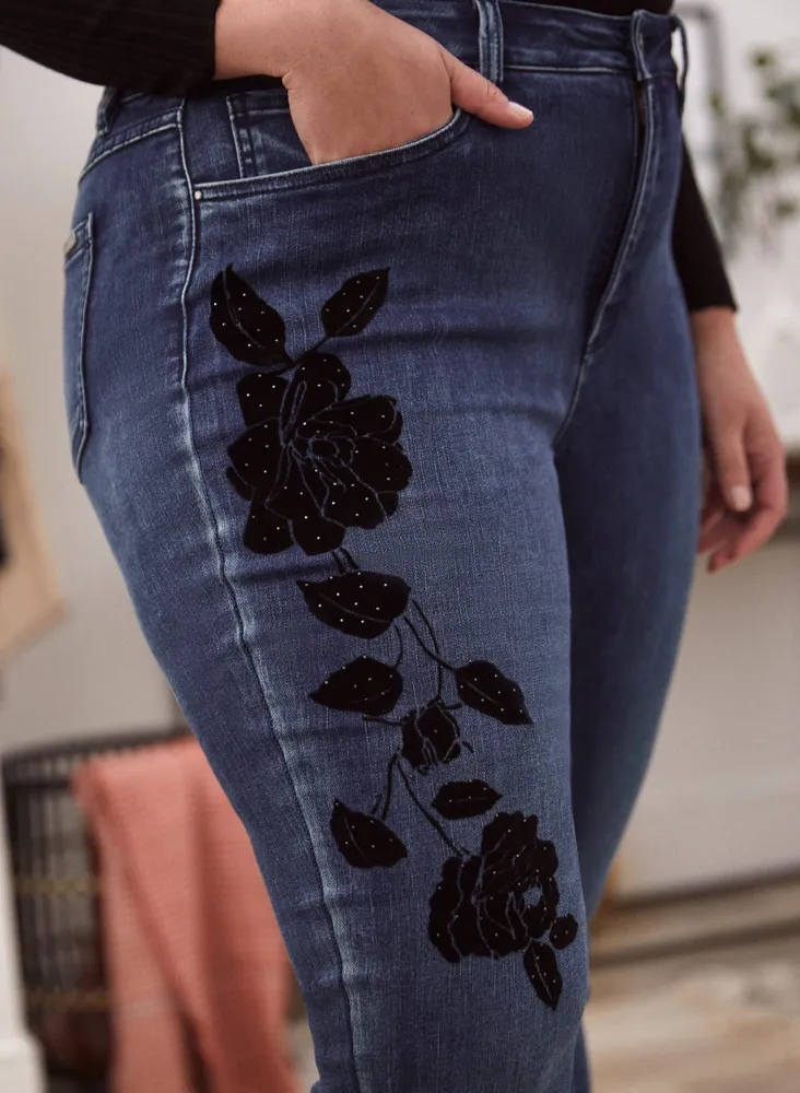 Joseph Ribkoff - Flower Appliqué Jeans