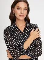 Button Down Dot Motif Tunic