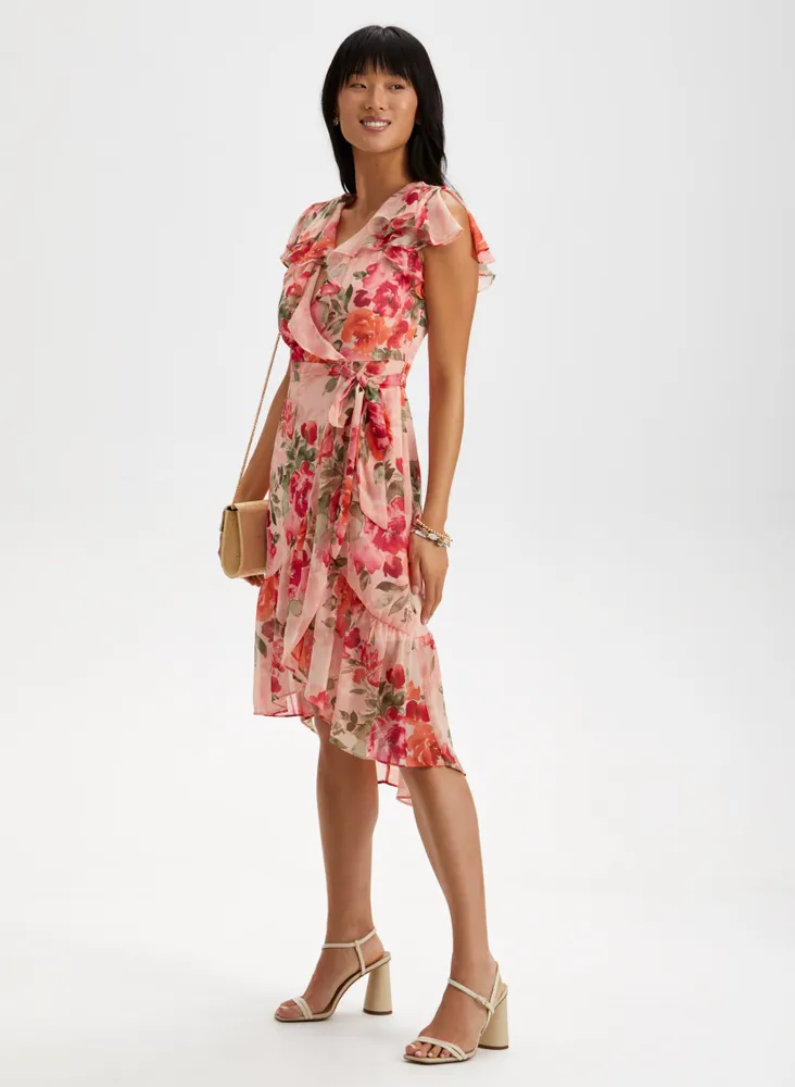 Floral Print Ruffle Dress