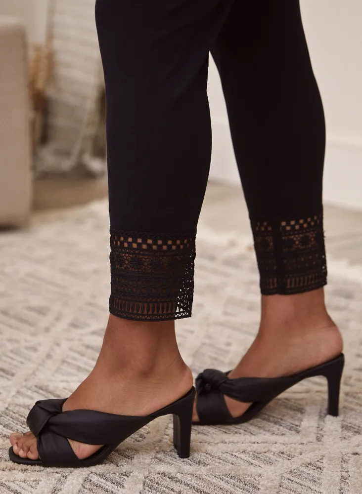 Lace Detail Pull-On Pants