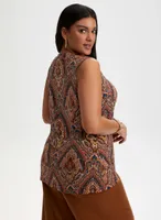 Paisley Print Sleeveless Top