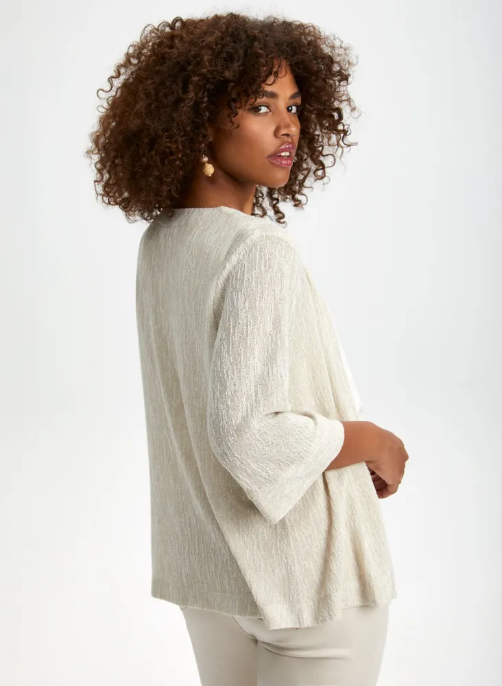 3/4 Sleeve Knit Cover-Up