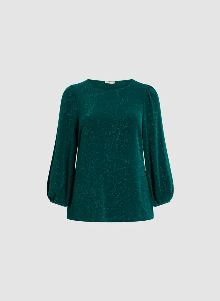 Glitter Bouffant Sleeve Top