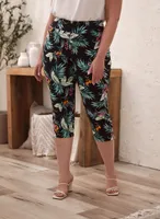 Tropical Print Bengaline Capris