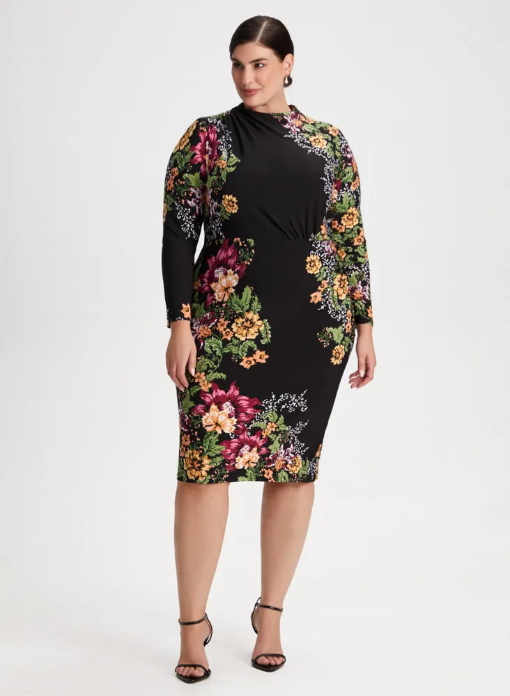 Floral Print Long Sleeve Dress