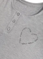 Heart Detail Henley Sleepshirt