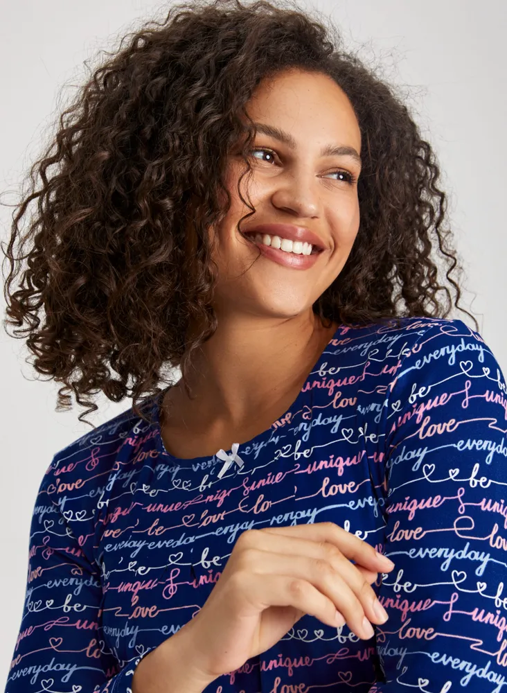 Text Print Nightgown