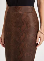 Snakeskin Motif Pencil Skirt