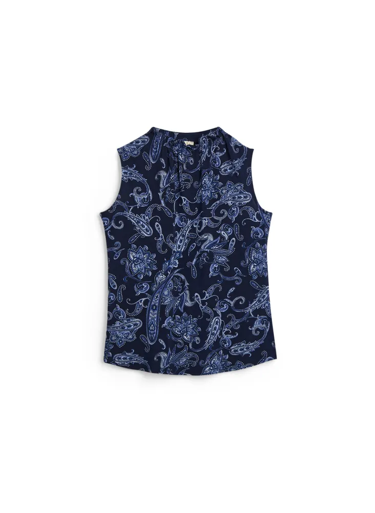 Paisley Print Sleeveless Top