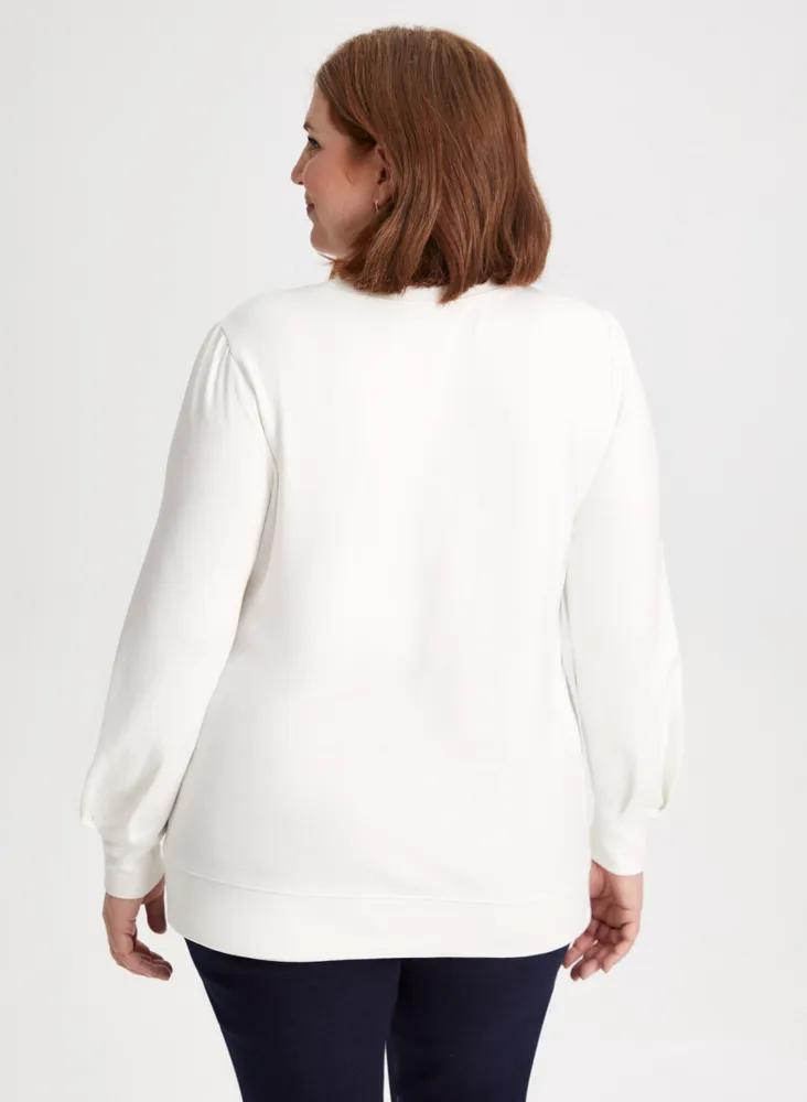 Pearl Detail Long Sleeve Pullover