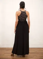 Sequin & Lace Halter Dress