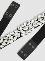 Crystal Embellished Elastic Belt