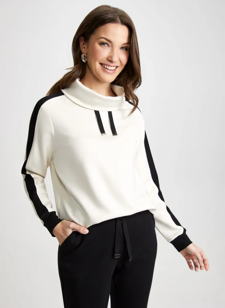 Colour Block Funnel Neck Top