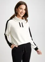 Colour Block Funnel Neck Top