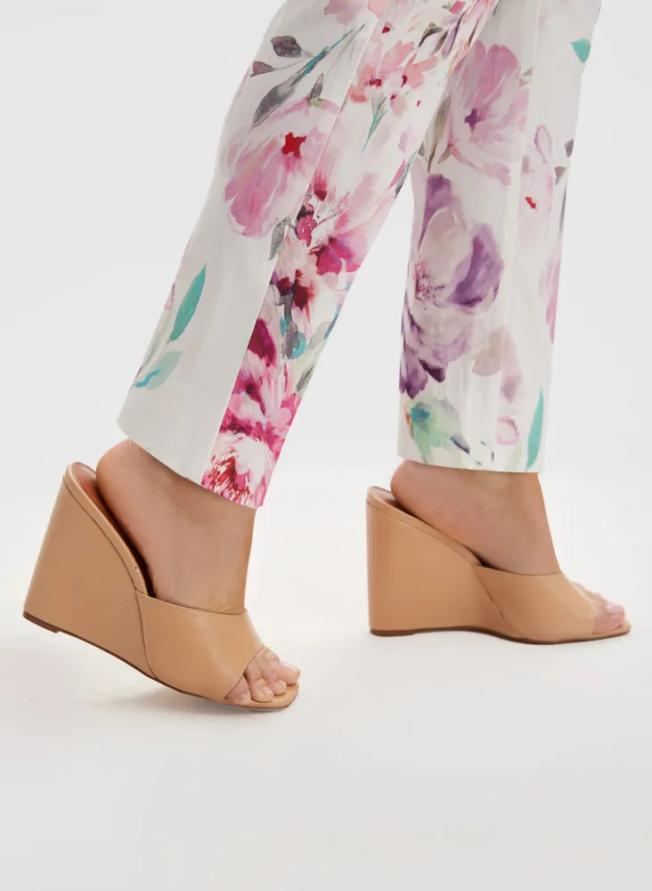 Floral Print Pull-On Pants