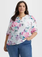 Floral Keyhole Detail Top