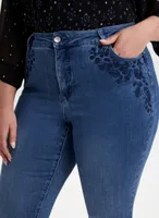 Embroidered Straight Leg Jeans