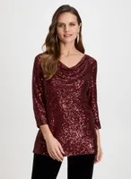 Sequin Embellished Tunic Top