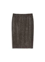 Shimmer Elastic Waist Pencil Skirt