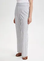 Pull-on Stripe Print Straight Leg Pants