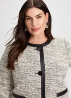 Contrast Trim Bouclé Jacket