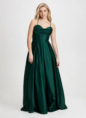 Corset-Style Satin Gown