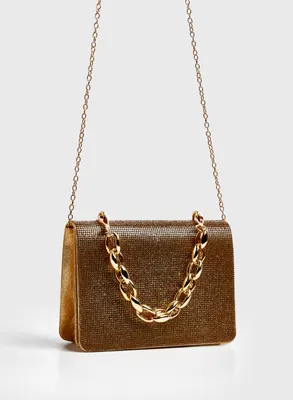 Chain & Crystal Detail Clutch