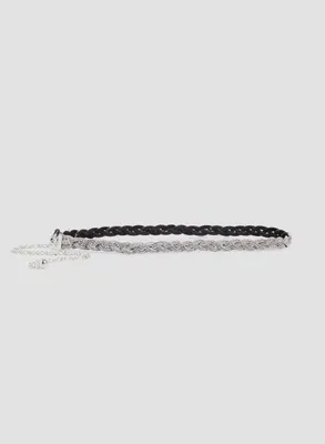 Braided Crystal Detail Belt