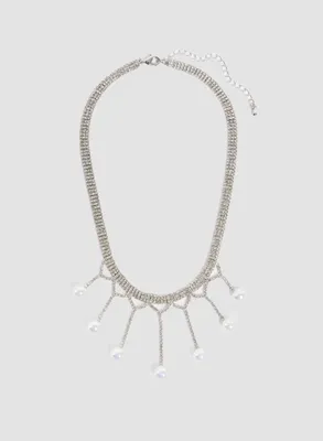 Pearl-Fringed Crystal Necklace