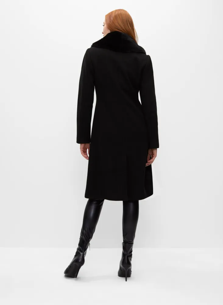 Stretch Wool Blend Coat