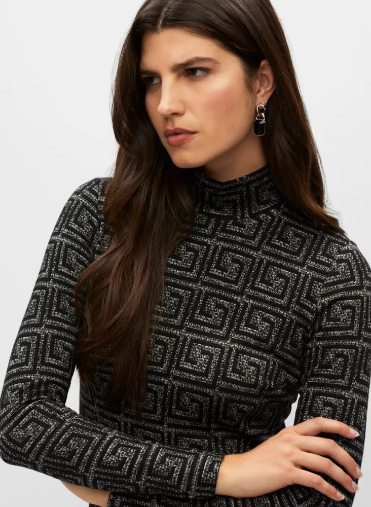 JACQUARD KNIT MIDI DRESS