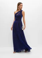 One Shoulder High Slit Gown