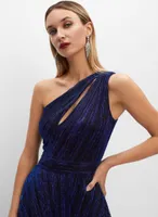 One Shoulder High Slit Gown