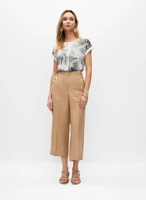 Melanie Lyne Lemon Print Wide Leg Pants